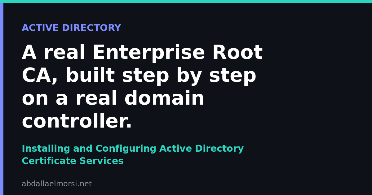 Installing and Configuring Active Directory Certificate Services