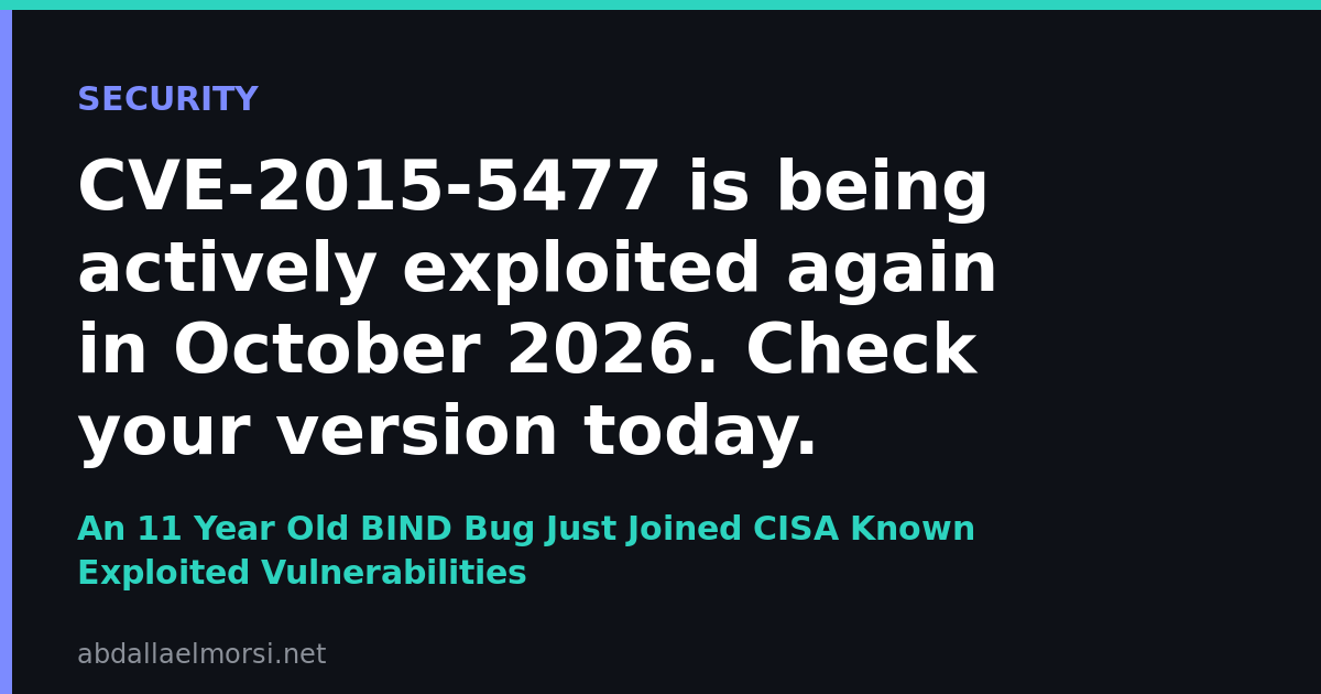 An 11 Year Old BIND Bug Just Joined CISA Known Exploited Vulnerabilities