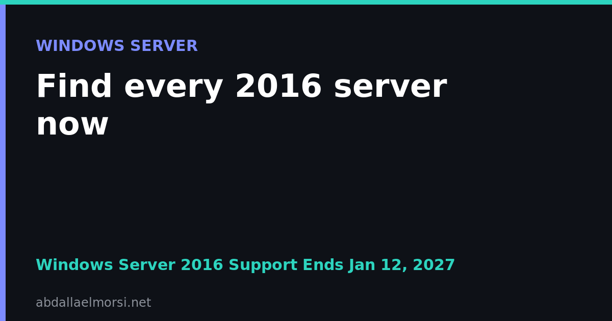 Windows Server 2016 end of support January 12, 2027