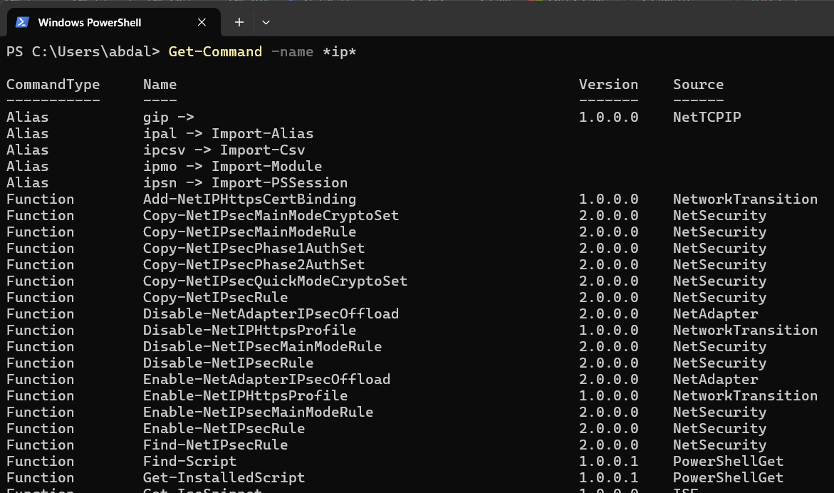 Get-Command example