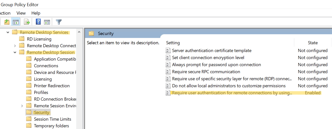 Network Level Authentication Example
