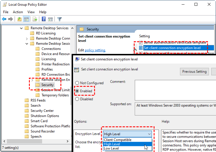 Configure RDP Encryption