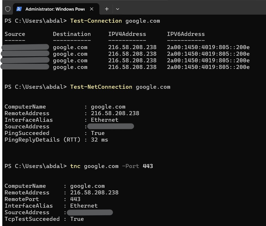 Test-Connection