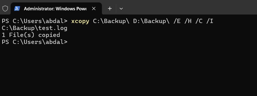 xcopy command